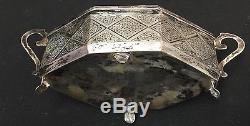 Antique Persian Tea Set. Tray, 2 Dishes And Sugar Bowl. 1622.6 Grams