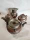 Antique Pewter Clad Yixing 4 Pc. Tea Set, Yee Dzu Mark, Circa 1900
