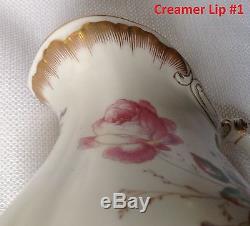 Antique Porcelain Tea Pot with Creamer & SugarUnmarked Dresden Style Tea Set