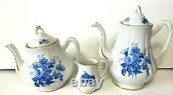 Antique Porcelaine De France Tea Pot Coffee Pot and Creamer Set of 3