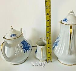 Antique Porcelaine De France Tea Pot Coffee Pot and Creamer Set of 3