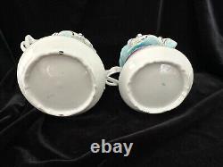 Antique RS Prussia Tea Set Pansies Teapot Sugar Bowl Creamer Tray Folded Poppy
