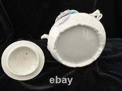 Antique RS Prussia Tea Set Pansies Teapot Sugar Bowl Creamer Tray Folded Poppy