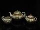 Antique Rose Medallion Chinese Tea Pot Teapot, Creamer And Sugar Bowl Set