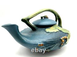 Antique Roseville Pottery Bushberry Teapot, Sugar & Creamer Set Rare
