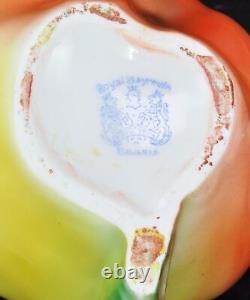 Antique Royal Bayreuth Apple 3 Piece Porcelain Tea Set Teapot Sugar Bowl Creamer
