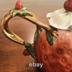 Antique Royal Bayrueth Figural Strawberry Porcelain Tea Set Sugar Creamer Teapot