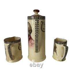 Antique Royal Doulton English Pottery Coffee Pot & Creamer Teatime Set