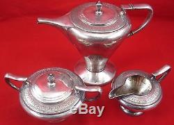 Antique SILVERPLATE TEA SET Standard Silver Company Creamer Sugar Bowl Tea Pot