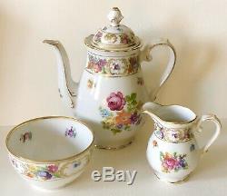 Antique Schumann Dresden Line EMPRESS Porcelain Mini 2C TEAPOT Creamer Sugar SET