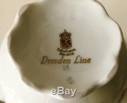 Antique Schumann Dresden Line EMPRESS Porcelain Mini 2C TEAPOT Creamer Sugar SET