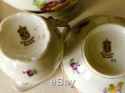 Antique Schumann Dresden Line EMPRESS Porcelain Mini 2C TEAPOT Creamer Sugar SET