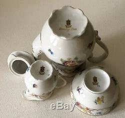 Antique Schumann Dresden Line EMPRESS Porcelain Mini 2C TEAPOT Creamer Sugar SET