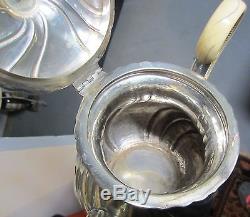 Antique Silverplate Tea Set Coffee Pot Tea Pot Tray Sugar