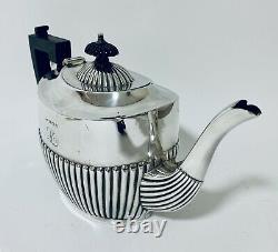 Antique Solid Sterling Silver Tea Set Service Teapot Sugar Bowl Milk Jug 1905