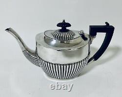 Antique Solid Sterling Silver Tea Set Service Teapot Sugar Bowl Milk Jug 1905