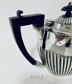 Antique Solid Sterling Silver Tea Set Service Teapot Sugar Bowl Milk Jug 1905