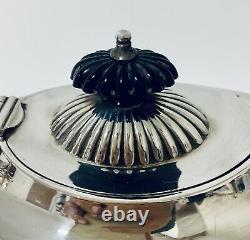 Antique Solid Sterling Silver Tea Set Service Teapot Sugar Bowl Milk Jug 1905