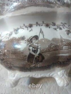 Antique Staffordshire Eng Porcelain Transferware Teapot Lid Feet As-Found Lovely