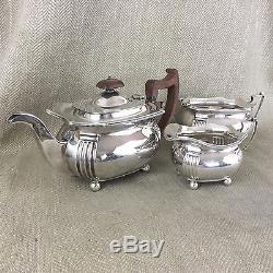 Antique Tea Set Art Deco Silver Plate by Martin Hall & Co Teapot 3 piece