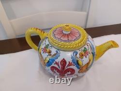 Antique Tea Set Bari Di Italy Florentine Design 1950s With6 Cups & Saucers
