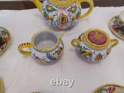 Antique Tea Set Bari Di Italy Florentine Design 1950s With6 Cups & Saucers