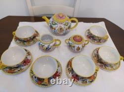 Antique Tea Set Bari Di Italy Florentine Design 1950s With6 Cups & Saucers