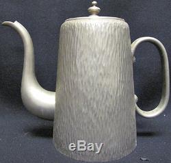 Antique Textured Pewter Tea Set 1L Teapot Sugar Bowl Creamer