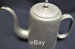 Antique Textured Pewter Tea Set 1L Teapot Sugar Bowl Creamer