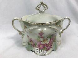 Antique Victoria Schmidt Austria Porcelain Teapot Sugar Creamer Set