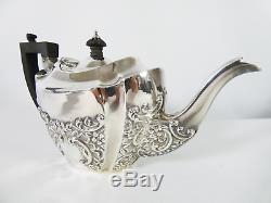 Antique Victorian 1896 Sterling Silver Bachelor's 3pc Teaset Teapot Jug Bowl Set