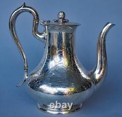 Antique Victorian Era Elkington & Co. Silver Tea or Coffee Pot Hinged Lid 2002