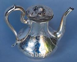Antique Victorian Era Elkington & Co. Silver Tea or Coffee Pot Hinged Lid 2002