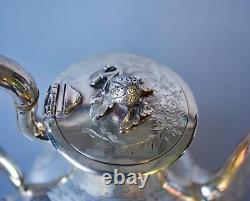 Antique Victorian Era Elkington & Co. Silver Tea or Coffee Pot Hinged Lid 2002