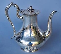 Antique Victorian Era Elkington & Co. Silver Tea or Coffee Pot Hinged Lid 2002
