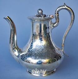 Antique Victorian Era Elkington & Co. Silver Tea or Coffee Pot Hinged Lid 2002