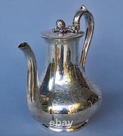 Antique Victorian Era Elkington & Co. Silver Tea or Coffee Pot Hinged Lid 2002