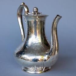 Antique Victorian Era Elkington & Co. Silver Tea or Coffee Pot Hinged Lid 2002