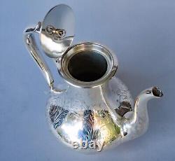 Antique Victorian Era Elkington & Co. Silver Tea or Coffee Pot Hinged Lid 2002