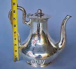 Antique Victorian Era Elkington & Co. Silver Tea or Coffee Pot Hinged Lid 2002
