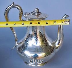Antique Victorian Era Elkington & Co. Silver Tea or Coffee Pot Hinged Lid 2002