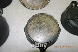 Antique Wagner Cast Iron Child's Saleman's Cookware Set Skillet Griddle Tea Pot