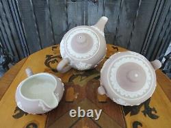 Antique Wedgwood Pale Lilac Jasperware Tea Set (Teapot, Sugar Bowl & Creamer)