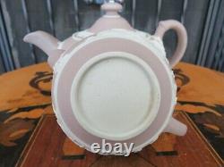 Antique Wedgwood Pale Lilac Jasperware Tea Set (Teapot, Sugar Bowl & Creamer)