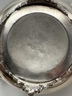 Antique Wilcox IS Silverplate Leaf Coffee Tea Pot Set Sugar Creamer Manor