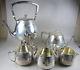 Antique C1912 Whiting Engraved Sterling Silver Tea Pot Set Kettle & Stand 71-ozt