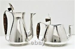 Anton Michelsen Danish Sterling Silver Mid-Century Modern Tea & Coffee Pot Set