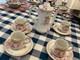 Antq. Prussian Floral Coffee /tea Pot With 4 Cups & Saucer C 1900