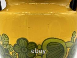 Arabia Finel Raija Uosikkinen Flower Yellow Enamel Tea Pot Mid Century