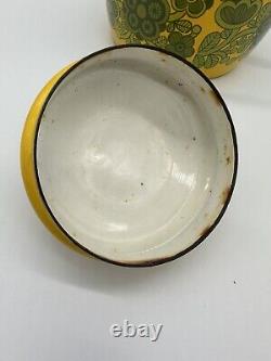 Arabia Finel Raija Uosikkinen Flower Yellow Enamel Tea Pot Mid Century